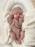cable-knit-romper-dusty-petal Luna and Luca Newborn Baby Clothes